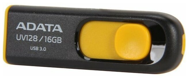 USB Flash накопитель ADATA 16Gb ADATA UV128 Black/Yellow (AUV128-16G-RBY)