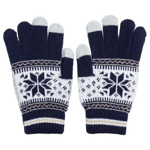 фото Перчатки gsmin touch gloves для сенсорных (емкостных) экранов "снежинка" (темно-синий)