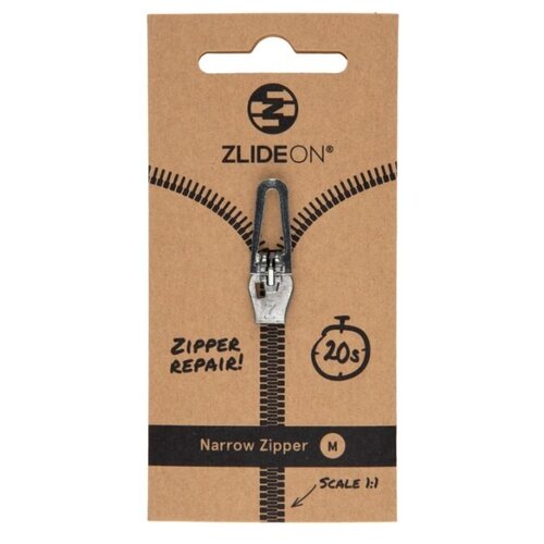 zlideon замок metal Бегунок для молнии ZlideOn Narrow Zipper M 45C-2 (Silver)