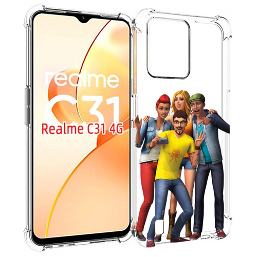 Чехол MyPads sims для OPPO Realme C31 задняя-панель-накладка-бампер чехол mypads шуршуля для oppo realme c31 задняя панель накладка бампер