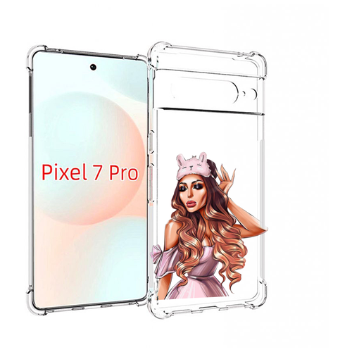 Чехол MyPads девушка-с-маской-для-сна женский для Google Pixel 7 Pro задняя-панель-накладка-бампер