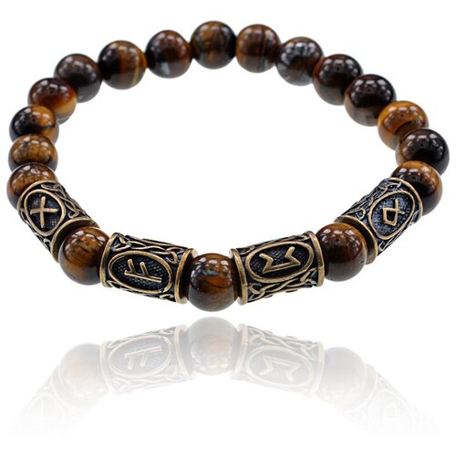 фото Браслет с рунами формула получения прибыли, тигровый глаз s.style life