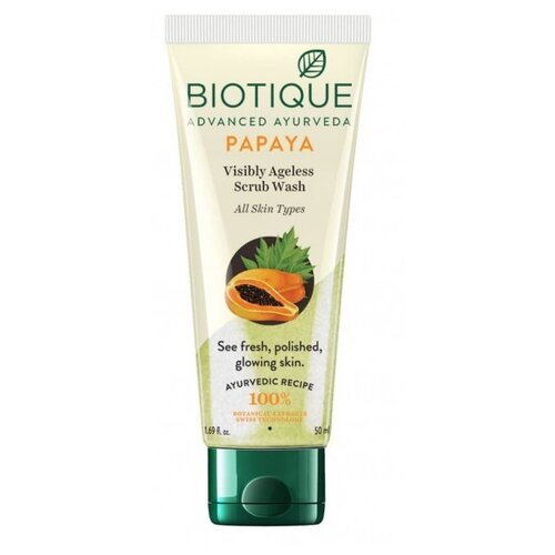 Biotique гель для умывания с экстрактом папайи, 50 мл, 75 г гель для умывания с экстрактом папайи biotique bio papaya exfoliating face wash 150 мл