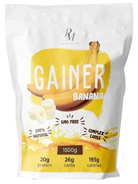 Гейнер PM-organic nutrition Gainer, 1500 гр, банан