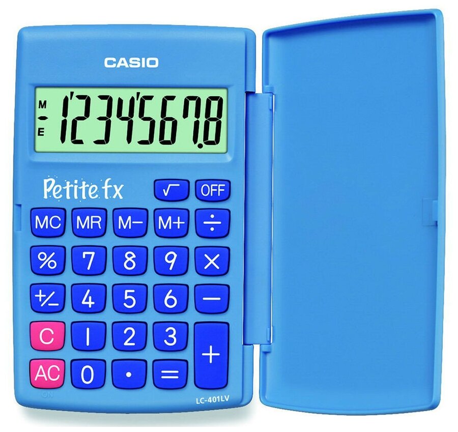 Калькулятор карманный Casio LC-401LV-BU, голубой