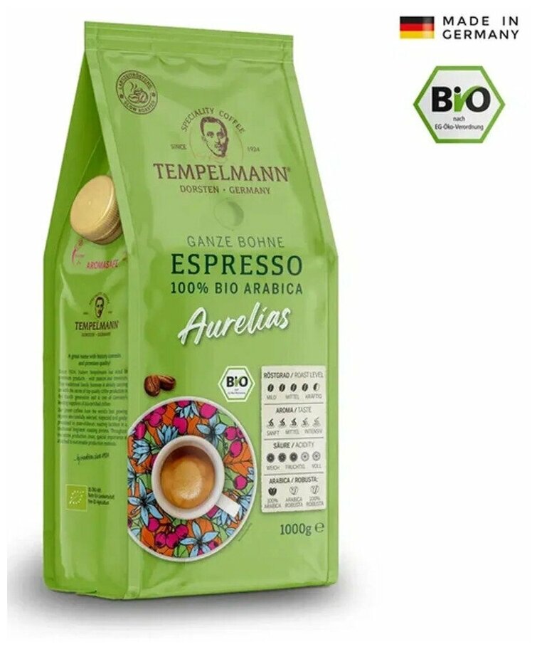 Кофе в зернах Tempelmann Aurelias Espresso, 1 кг - фотография № 3