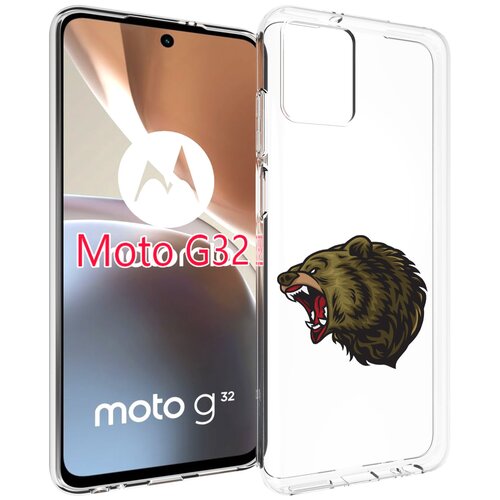 Чехол MyPads Голова-медведь для Motorola Moto G32 задняя-панель-накладка-бампер