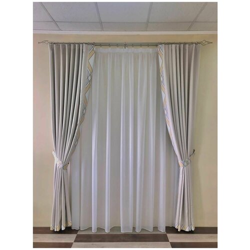 Комплект штор Геометрия зеленый