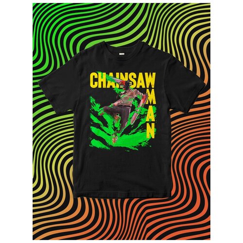 Футболка DreamShirts Аниме Chainsaw Man / Человек-бензопила Мужская Черная S DREAM SHIRTS черного цвета
