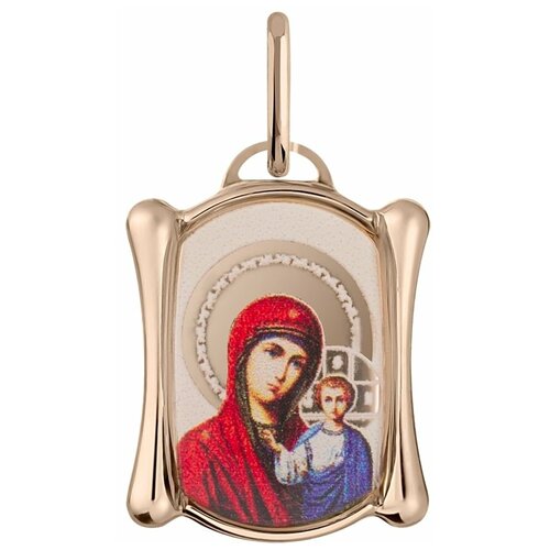 Золотой кулон иконка Казанская Божия Матерь
