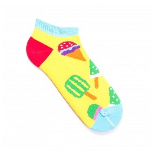 Носки Babushka, размер 36-39, голубой, зеленый, желтый, красный носки babushka размер 19 21 желтый