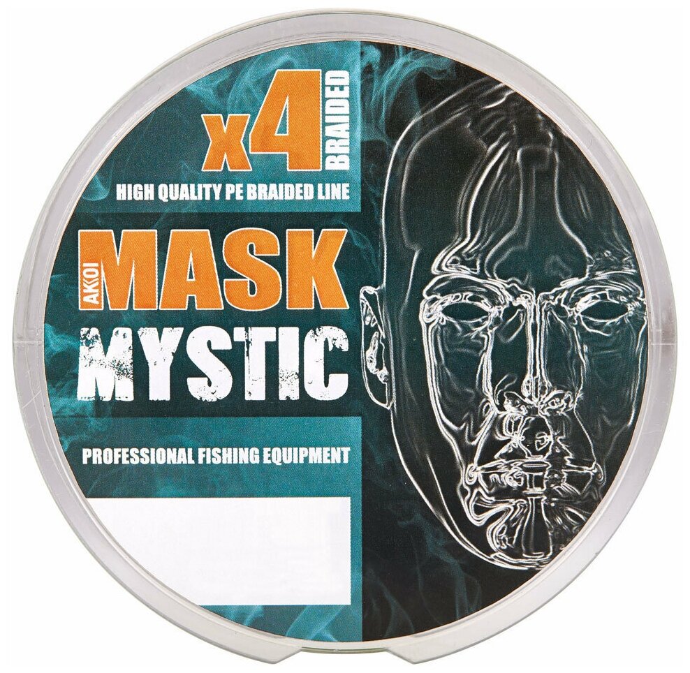 Плетёный шнур AKKOI Mask Mystic X4 (тёмно-зелёный размотка 100 м диаметр 016 1 )