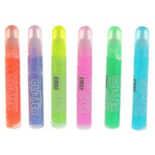 Гель с блёстками полупрозрачный 10 мл микс 6 цветов цена за штуку 575₽