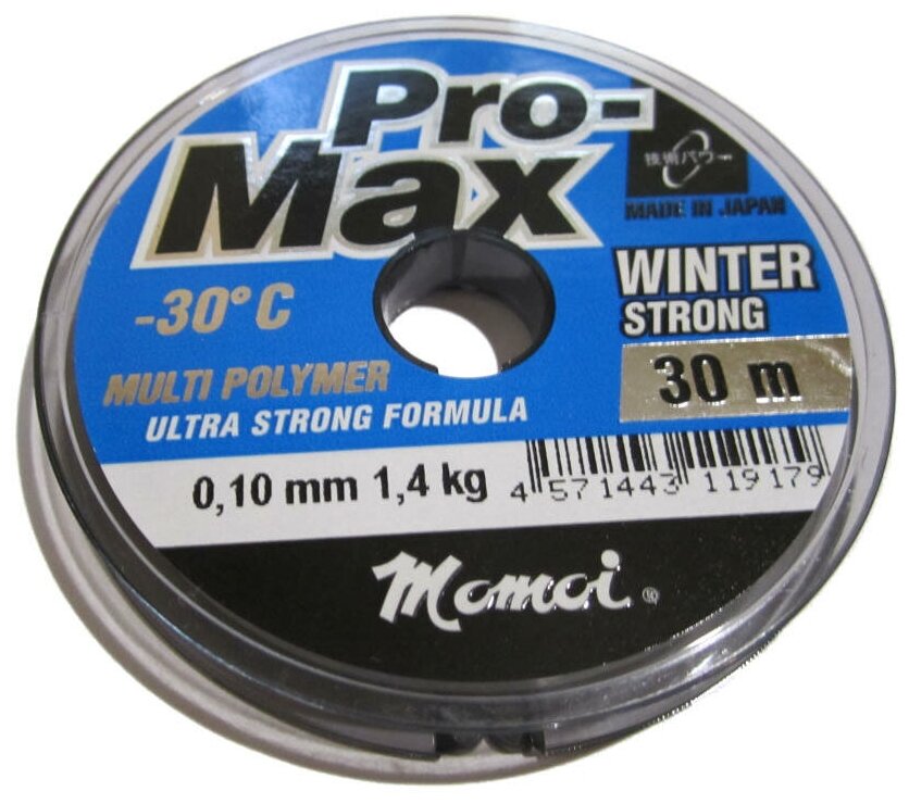 Леска Momoi Pro-Max Winter Strong 0,10мм 30м прозрачная