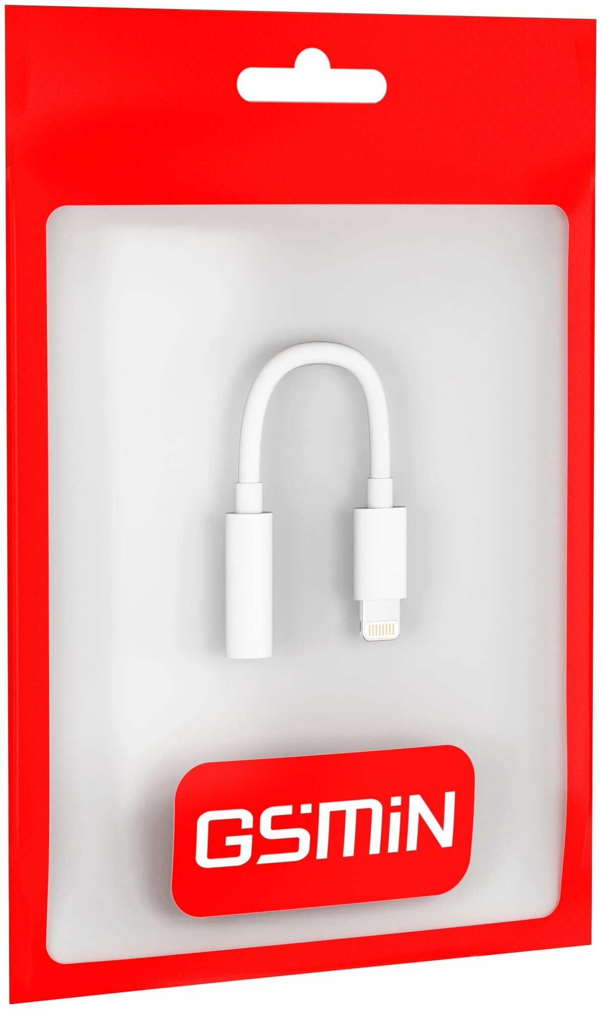 Адаптер переходник на наушники для iPhone Айфон GSMIN AL3 Apple Lightning (M) - Mini Jack 35 джек (F) (Белый)