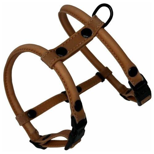 Шлейка круглая для шпица из биотана размер XS бежевый