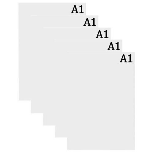 Набор 5 листов - ватман чертёжный А1 160 г/м2