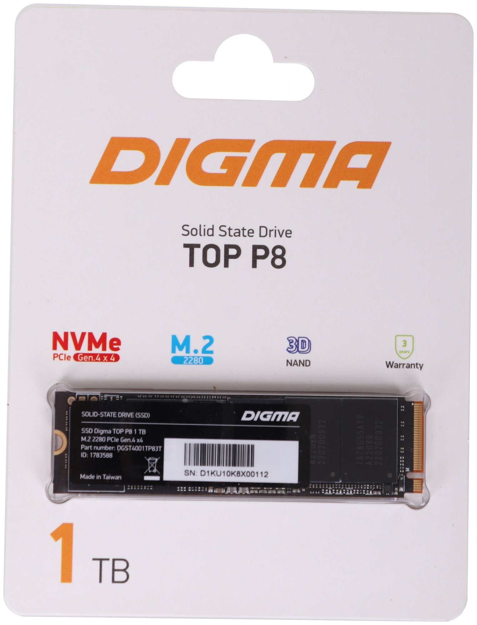 Накопитель SSD Digma 1Tb (DGST4001TP83T) - фото №2