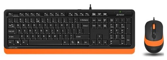 Комплект клавиатура и мышь A4TECH Fstyler F1010 черный/оранжевый USB (1147551)