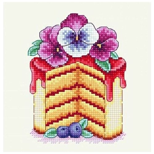 Набор для вышивания Сделано с любовью Виола 12x15 см, Десерты Еда Цветы
