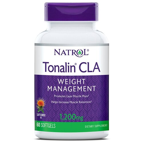 Natrol CLA Tonalin 1200 мг, 60 шт., нейтральный natural factors cla смесь конъюгированной линолевой кислоты 1000 мг 180 мягких таблеток