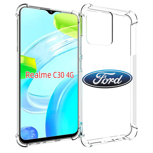 Чехол MyPads ford-3 мужской для Realme C30 4G / Narzo 50i Prime задняя-панель-накладка-бампер