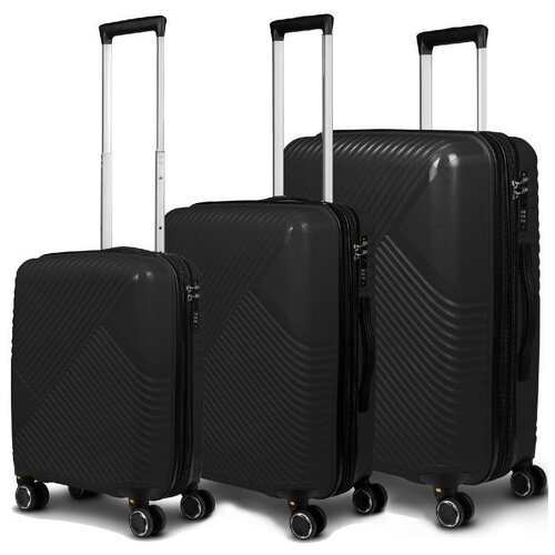 Impreza Delight DLX – Набор чемоданов черного цвета со съемными колесами и расширением