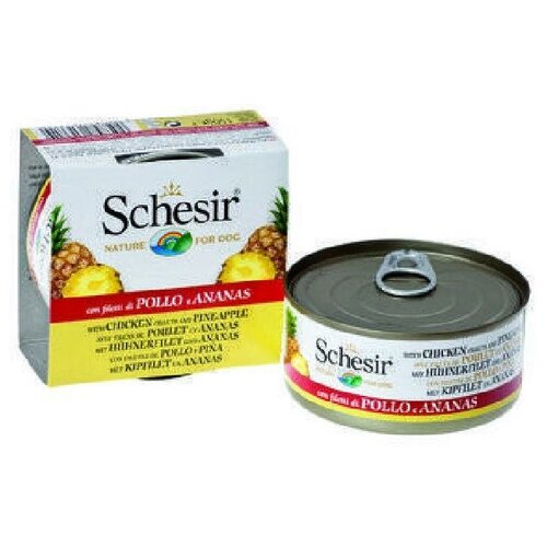 Schesir влажный корм для взрослых собак всех пород, цыпленок и ананас 150 гр (2 шт)