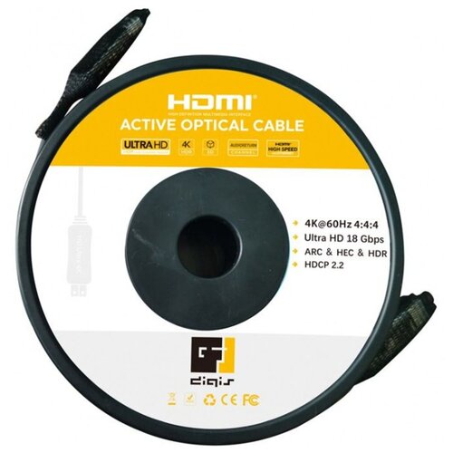 Гибридный активный HDMI кабель Digis DSM-CH15-AOC 15.0m гибридный активный оптический hdmi кабель digis dsm ch15 8k aoc 15 0m