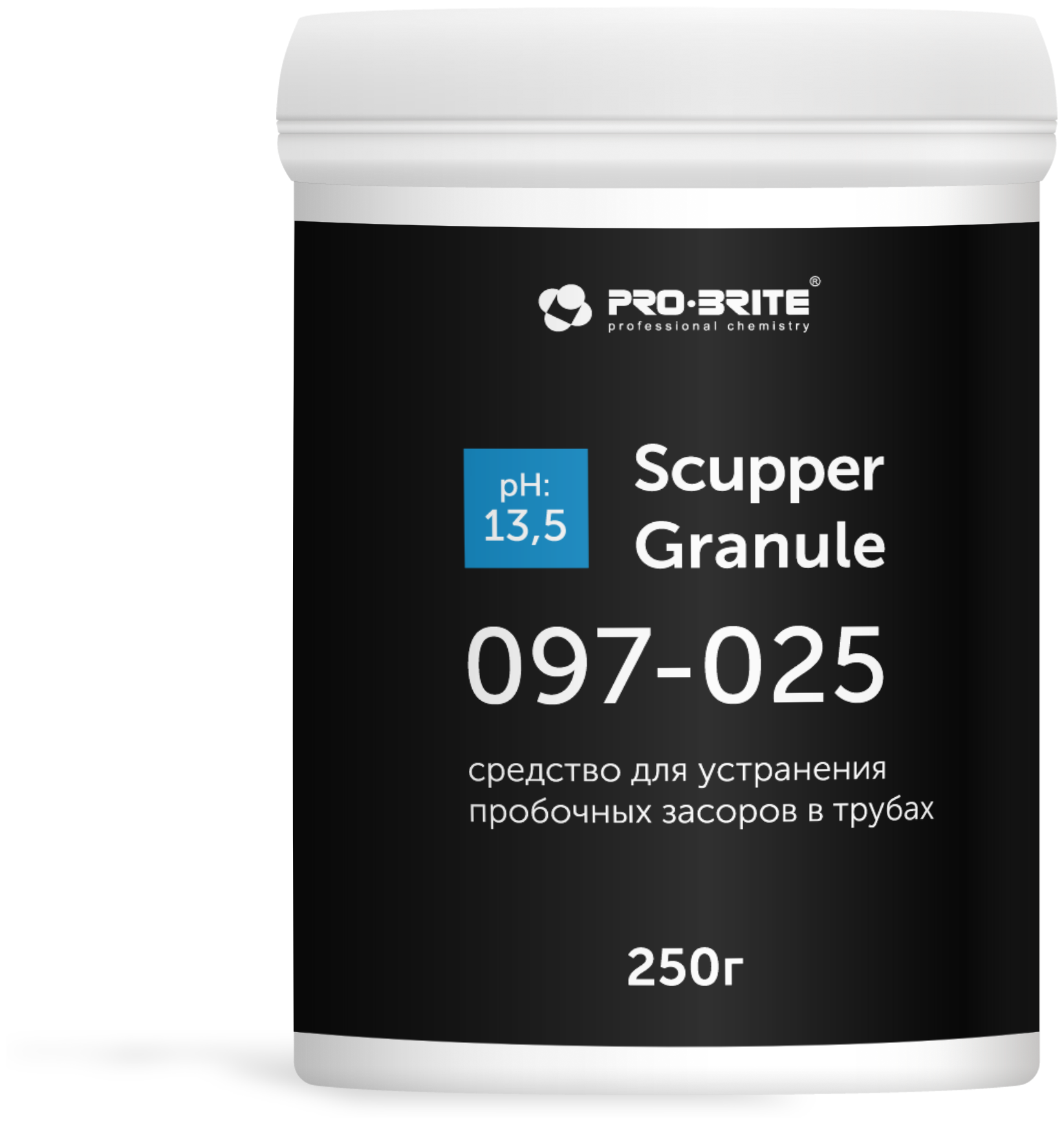 PRO-BRITE SCUPPER GRANULE Гранулы для удаления пробочных засоров в сточных трубах РН 14, 0.25 л