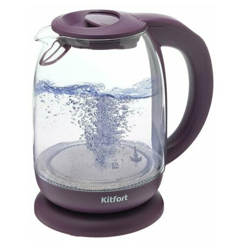 Чайник электрический Kitfort KT-640-5 стекло 17 л 2200 Вт подсветка фиолетовый 314200₽