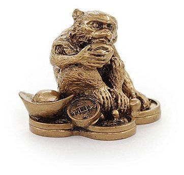 фото Обезьяна на монетах и золотых слитках 5см