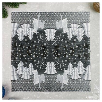 Салфетки бумажные "Новогоднее оригами" 33х33 см, набор 20 шт 4309443 - фотография № 10