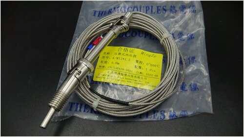 Изображение товара Термопара стержень K - Тип 600 °C, датчик 30мм, резьба M12х1.5 , провод 2 м.