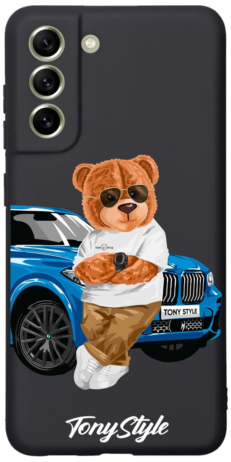 Черный силиконовый чехол для Samsung Galaxy S21 FE Tony Style с машиной