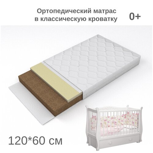 Матрас для новорожденного Bebo Organic Lux 60х120 см, в детскую кроватку