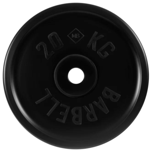 Диск MB Barbell Евро-Классик MB-PltBE 20 кг 1 шт. черный диск mb barbell евро классик с ручками mb pltbe 20 кг 1 шт черный