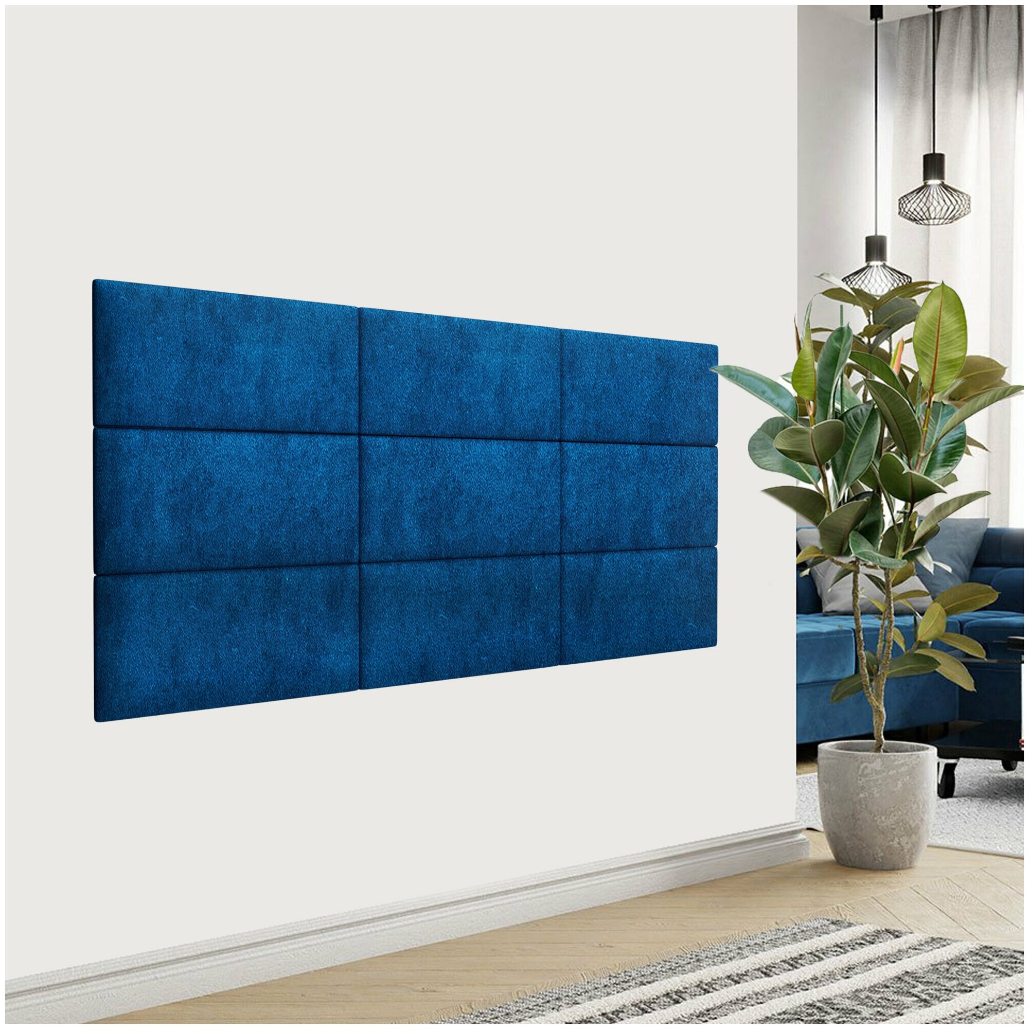 Стеновая панель Velour Blue 30х60 см 4 шт.