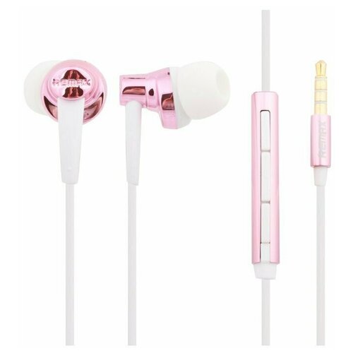 Наушники Remax RM-575 Pro, розовый наушники с микрофоном remax rm 575 pro in ear earphone фиолетовые