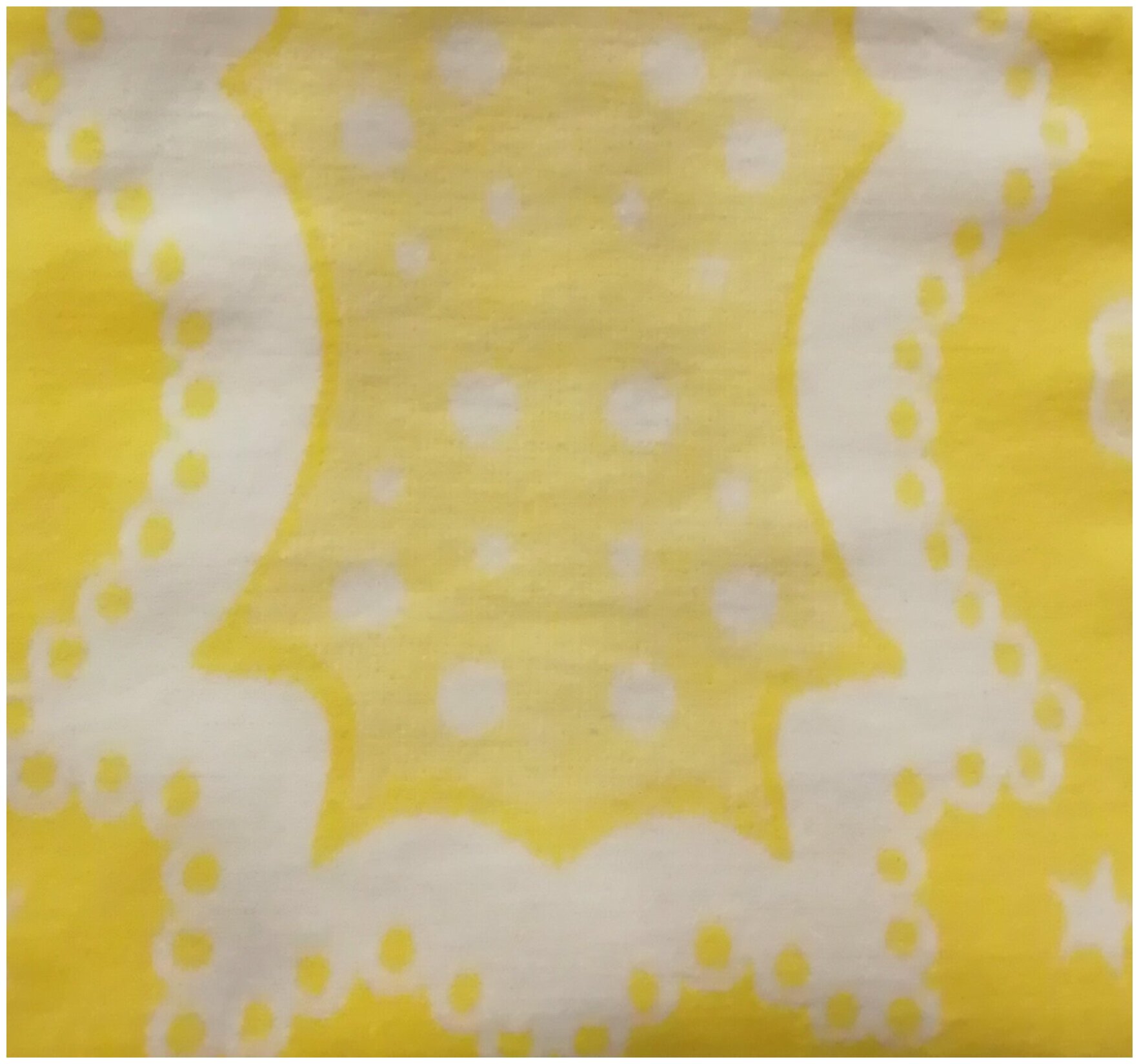 Одеяло байковое детское (57-8ЕТЖ) 140-100 желтый кружево