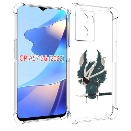 Чехол MyPads волк-разбойник для OPPO A57 5G(2022) задняя-панель-накладка-бампер