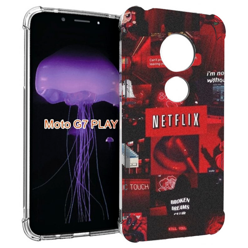 Чехол MyPads Красные-проекты для Motorola Moto G7 Play задняя-панель-накладка-бампер