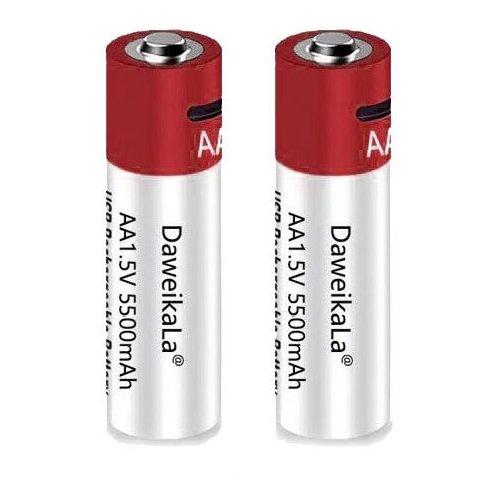 Перезаряжаемый литийионный аккумулятор Daweikala AA USB Type-C 1,5В AA 5500 mAh