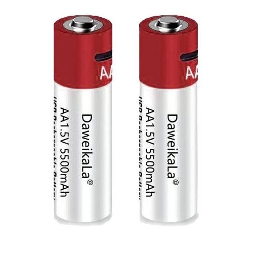 Перезаряжаемый литийионный аккумулятор Daweikala AA USB Type-C 1,5В AA 5500 mAh