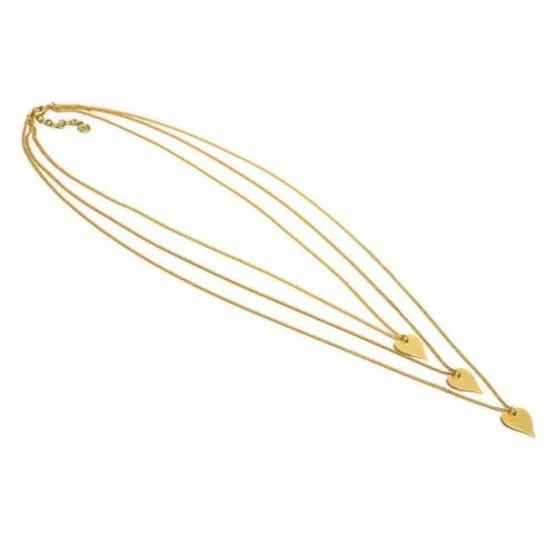 Итальянское колье из трех подвесок с сердечками из латуни Vestopazzo золотого цвета