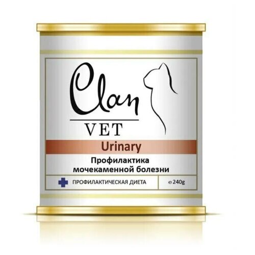 Корм специализированный консервированный CLAN VET URINARY Профилактика МКБ для кошек, 240г, 6 шт.