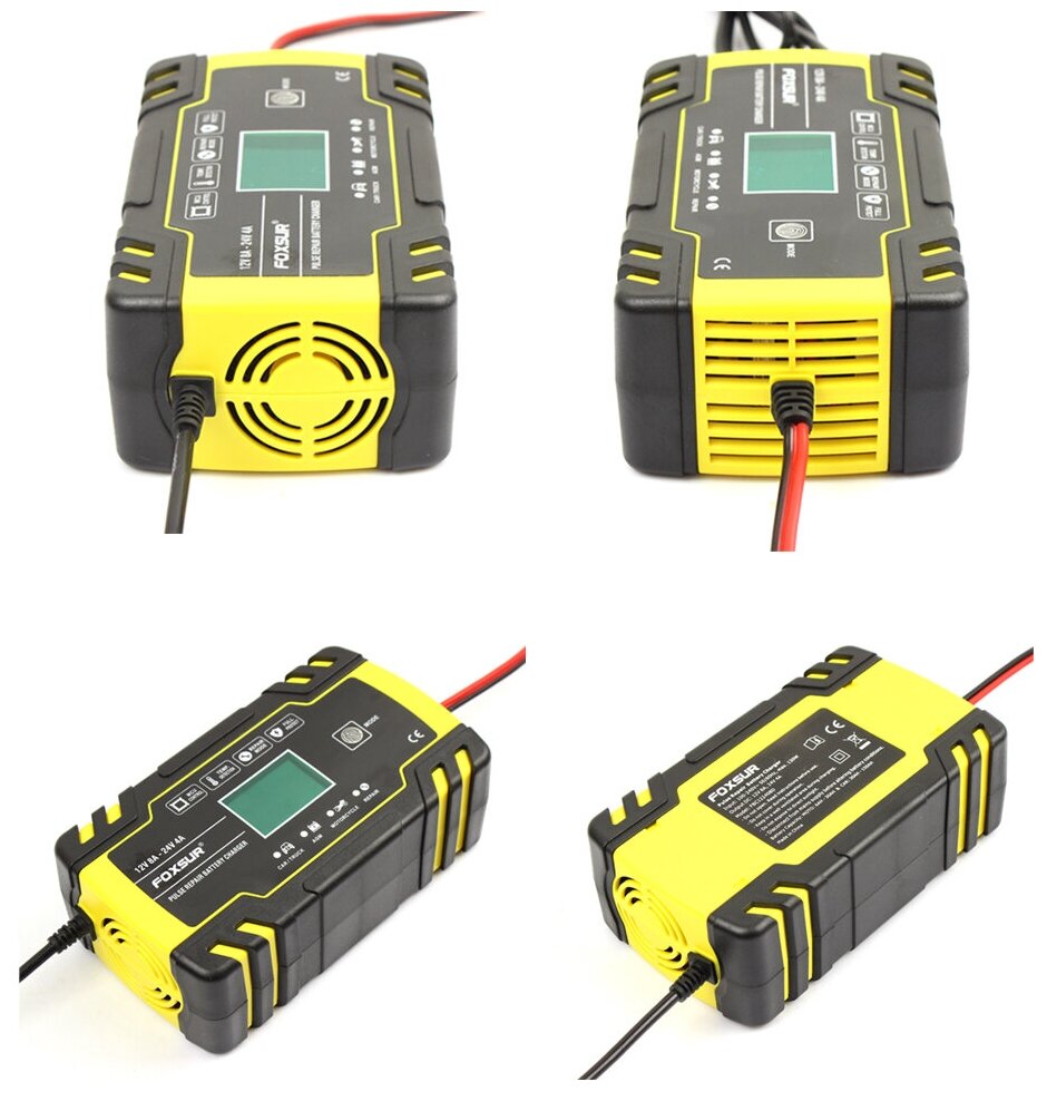 Автоматическое зарядное устройство для 12В / 24В автомобильных аккумуляторов, FOXSUR FBC122408D (8A/4A)