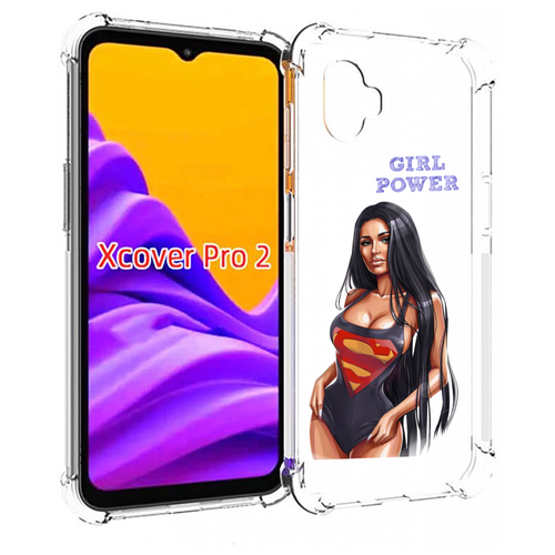 Чехол MyPads Девушка-супермен женский для Samsung Galaxy Xcover Pro 2 задняя-панель-накладка-бампер