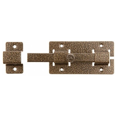 Задвижка накладная ЗД-06 для дверей усиленная, порошковое покрытие, цвет бронза, квадратный засов 15х145х15мм, 60х115мм россия 37788-6