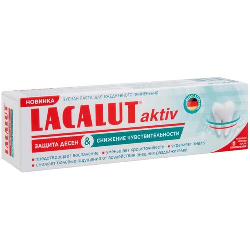 Зубная паста Lacalut Aktiv Снижение чувствительности, 75мл паста зубная lacalut aktiv защита десен и снижение чувствительности 75мл